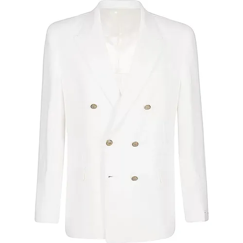 Double-Breasted Linen Jacket , male, Sizes: 2XL, 3XL - Eleventy - Modalova