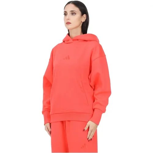 Fluo Hoodie Pullover Alle Saison Damen , Damen, Größe: M - Adidas - Modalova