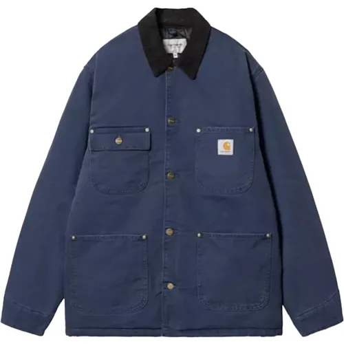 Gealterte Canvas Arbeitsjacke Air Force Blau , Herren, Größe: L - Carhartt WIP - Modalova