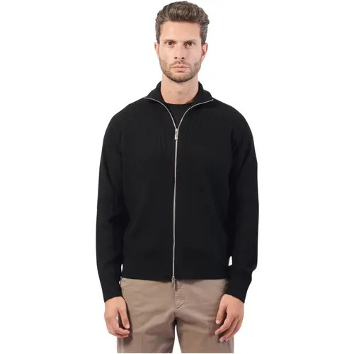 Schwarzer Cardigan mit Raglanärmeln , Herren, Größe: L - Armani Exchange - Modalova