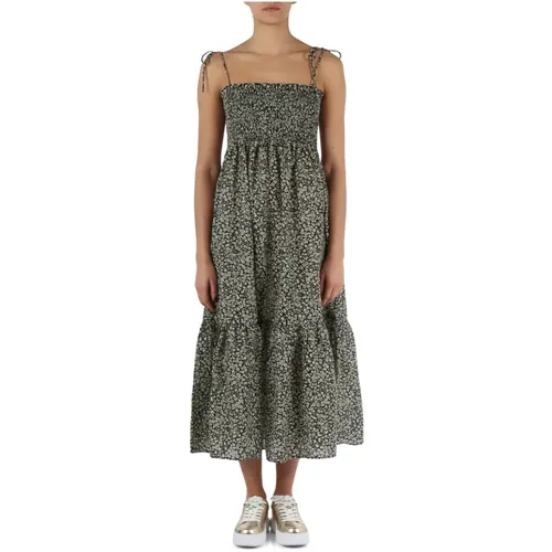 Cotton Smock Midi Dress , female, Sizes: XS, L, M, S - Replay - Modalova