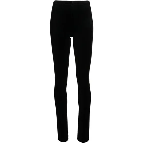 Schwarze Velour Skinny Hose , Damen, Größe: M - Junya Watanabe - Modalova