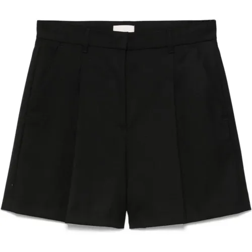 Schwarze Textur-Shorts mit Falten , Damen, Größe: M - Liu Jo - Modalova