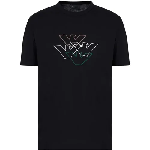 Men Logo Print T-shirt , male, Sizes: L, XL - Emporio Armani - Modalova