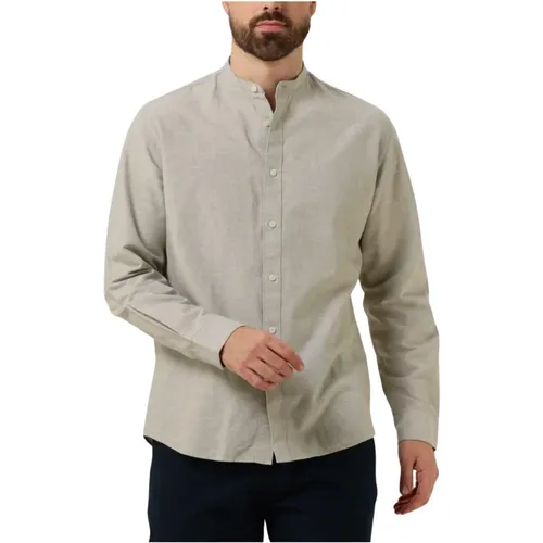 Grünes Leinenhemd mit Banddetail , Herren, Größe: 2XL - Selected Homme - Modalova