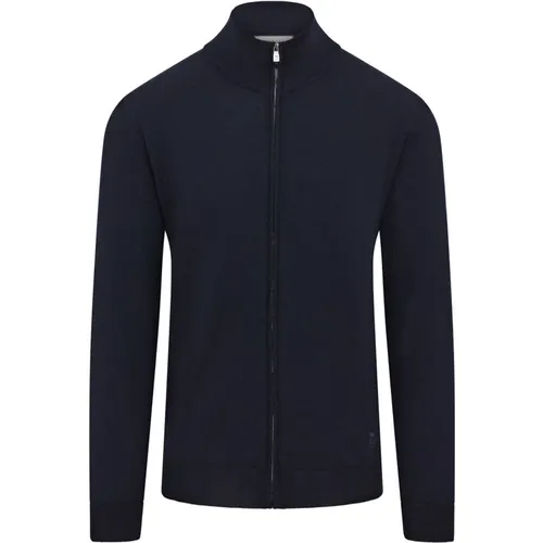 Luxury Wool Knitted Cardigan Navy , male, Sizes: 2XL, 3XL, XL, 5XL, 6XL, M, L - Corneliani - Modalova