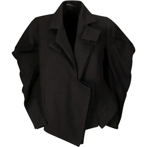 Box Detail Wide Sleeve Jacket , female, Sizes: M - Yohji Yamamoto - Modalova