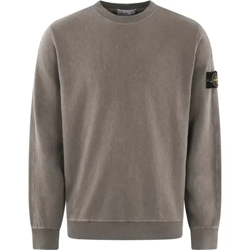 Mens Logo-Patch Sweater Grey , male, Sizes: L - Stone Island - Modalova