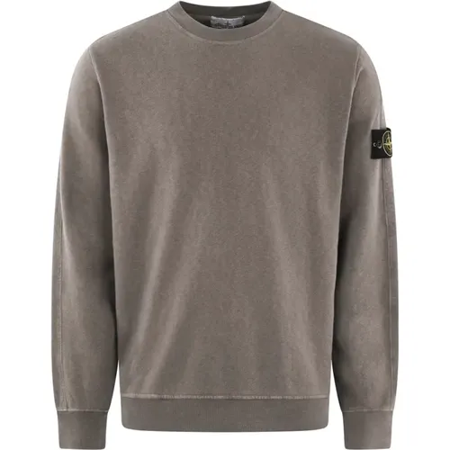 Mens Logo-Patch Sweater Grey , male, Sizes: M, S - Stone Island - Modalova