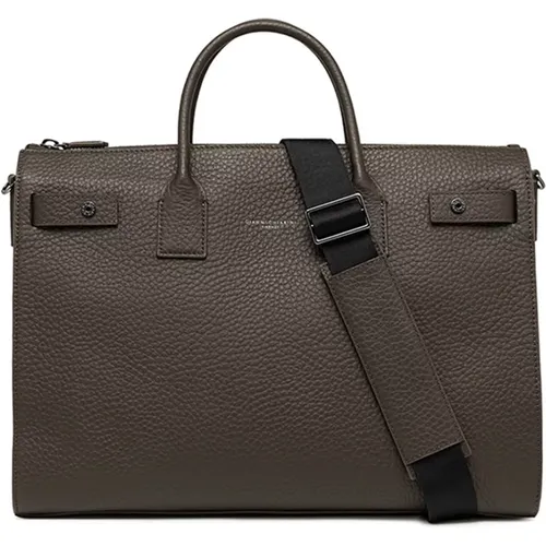 Dark Leather Shoulder Bag , male, Sizes: ONE SIZE - Gianni Chiarini - Modalova
