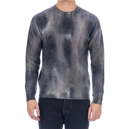 Dove Grey Sweater Spray Dyed , male, Sizes: M - Roberto Collina - Modalova