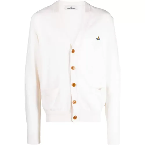 Cream Cardigan for Men , male, Sizes: 2XL, L, XL - Vivienne Westwood - Modalova