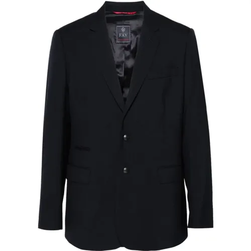 Wool Jacket Button Fastening , male, Sizes: 2XL, L - Fay - Modalova