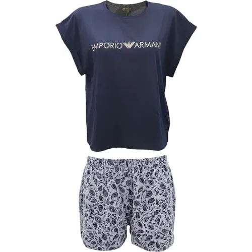Fantasia Shirt and Shorts Pajama Set , female, Sizes: L - Emporio Armani - Modalova