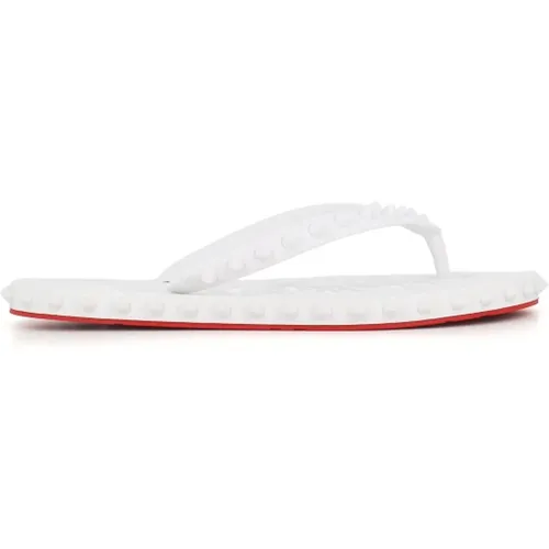 Weiße Studded Flip-flop Sandalen , Damen, Größe: 40 EU - Christian Louboutin - Modalova