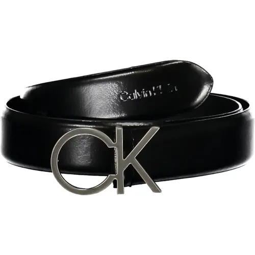 Schwarzer Ledergürtel für Herren Metallschnalle , Herren, Größe: 95 CM - Calvin Klein - Modalova