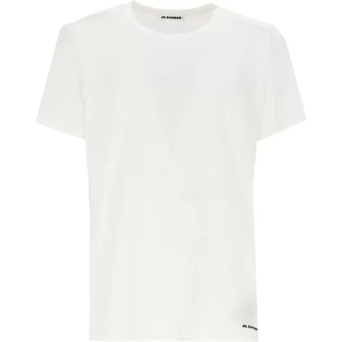 Weiße Baumwoll-T-Shirt mit Aufdruck - Jil Sander - Modalova