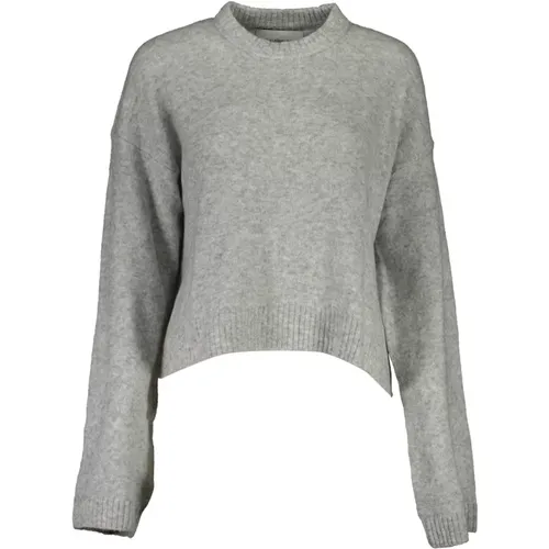 Grauer Pullover mit Langen Ärmeln , Damen, Größe: XS - Calvin Klein - Modalova