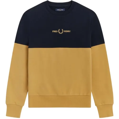 Color Block Sweatshirt with Embroidered Logo , male, Sizes: L - Fred Perry - Modalova