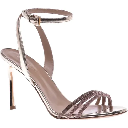 Sandal in platinum nappa leather , Damen, Größe: 39 EU - Baldinini - Modalova