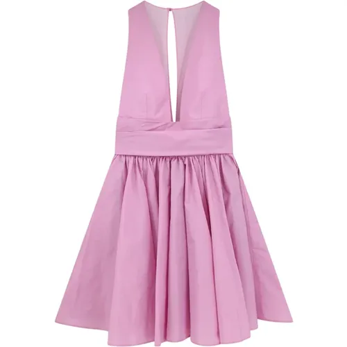 Sleeveless Dress with V-Neckline , female, Sizes: S, M - pinko - Modalova