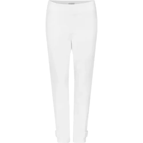 Logo Mid-Rise Weiße Hose , Damen, Größe: L - Moncler - Modalova