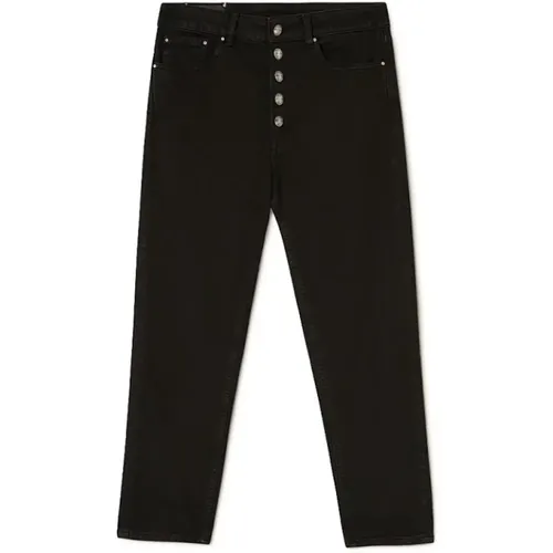 Schwarze Stretch-Denim-Cropped-Jeans , Damen, Größe: W28 - Dondup - Modalova
