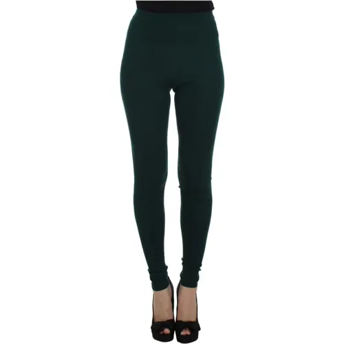 Grüne Cashmere High Waist Tights Hose , Damen, Größe: XS - Dolce & Gabbana - Modalova