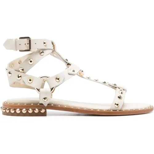Cream White Leather Sandals , female, Sizes: 5 UK, 3 UK, 6 UK, 7 UK - Ash - Modalova