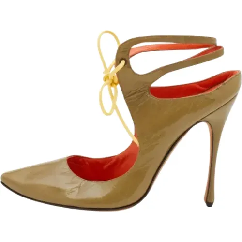Pre-owned Leather heels , female, Sizes: 8 UK - Manolo Blahnik Pre-owned - Modalova