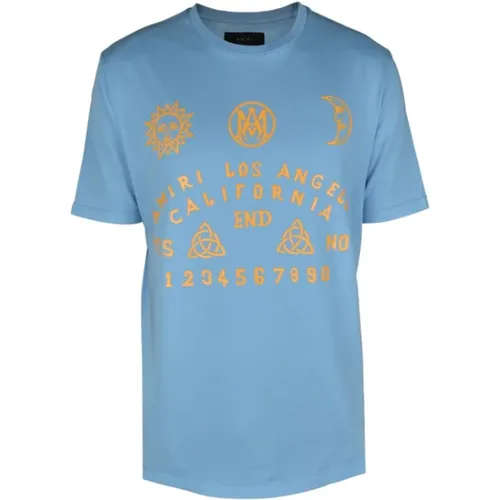Hellblaues T-Shirt mit Grafikdruck , Herren, Größe: L - Amiri - Modalova