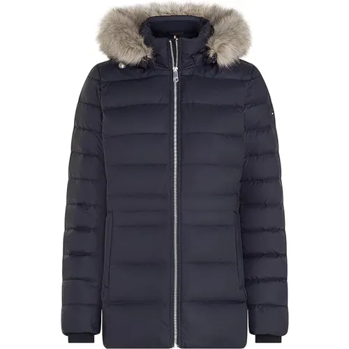 Tyra Down Jacket with Faux Fur , female, Sizes: S, L, M, XS - Tommy Hilfiger - Modalova