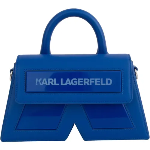 Essentielle Leder Crossbody Tasche in Blau , Damen, Größe: ONE Size - Karl Lagerfeld - Modalova