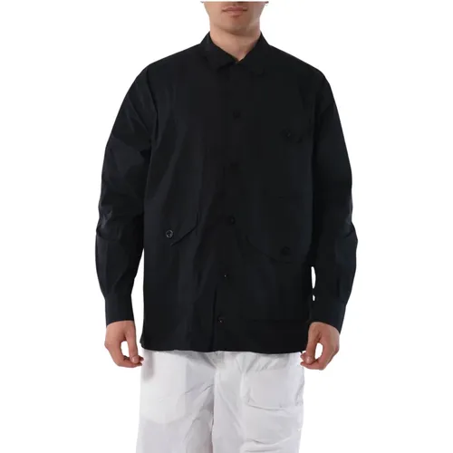 Baumwoll-Overshirt mit Knopfverschluss , Herren, Größe: L - Ten C - Modalova