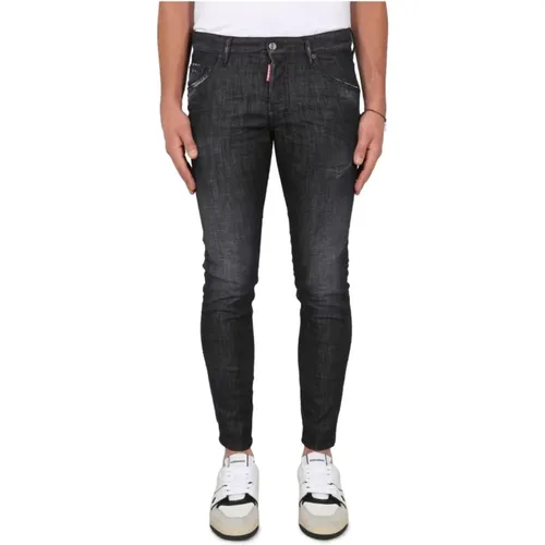 Skater Fit Jeans mit Knopfverschluss , Herren, Größe: 2XL - Dsquared2 - Modalova