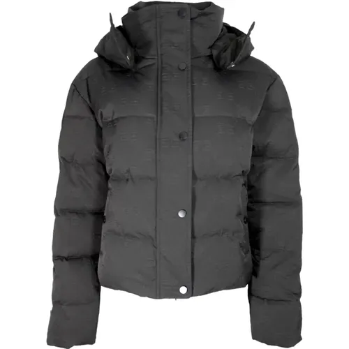 Monogramm-geprägte Steppjacke Schwarz , Damen, Größe: XS - Gaëlle Paris - Modalova