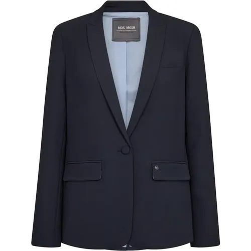 Feminine Navy Blazer Mmphoebe Miley , female, Sizes: L, XL, M, XS, S, 2XL - MOS MOSH - Modalova