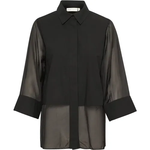 Schwarze Bluse mit Weiten Ärmeln , Damen, Größe: XL - InWear - Modalova