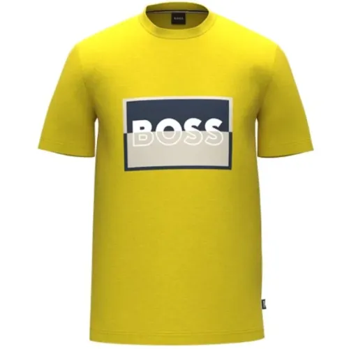 Gelbes Herren T-Shirt , Herren, Größe: XS - Hugo Boss - Modalova