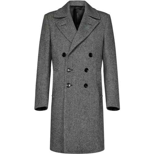 Double-Breasted Wool Coat , male, Sizes: M - Tom Ford - Modalova