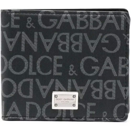 Foldable Wallet with Jacquard Logo , male, Sizes: ONE SIZE - Dolce & Gabbana - Modalova