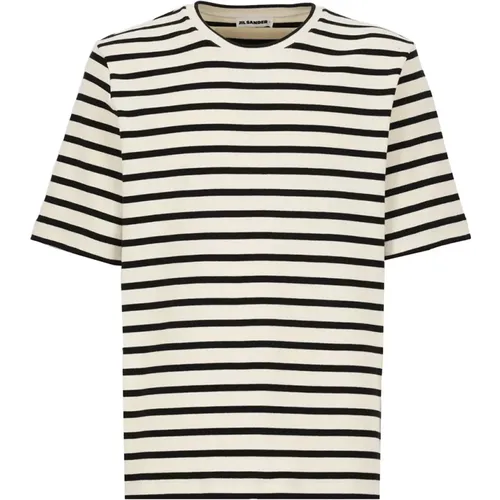 Striped Cotton T-shirt for Men , male, Sizes: M, L, XL - Jil Sander - Modalova