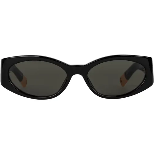 Schwarze ovale Sonnenbrille - Jacquemus - Modalova