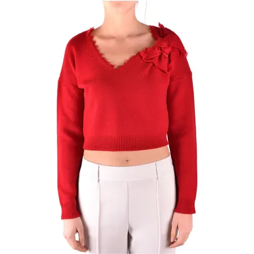 Valentino , Cropped Casual Sweater , female, Sizes: XS - RED Valentino - Modalova