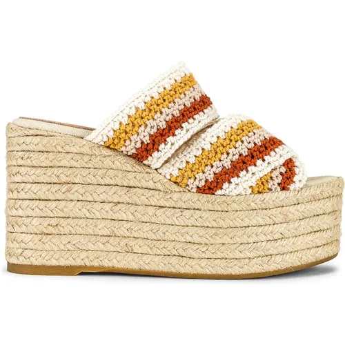 Wedge Espadrilles Sandals Multicolor Logo Heel , female, Sizes: 6 UK - Castañer - Modalova