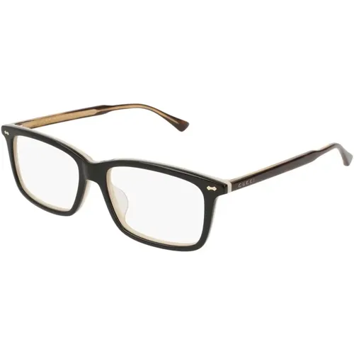 Schwarze Havana Transparente Brille , unisex, Größe: 54 MM - Gucci - Modalova