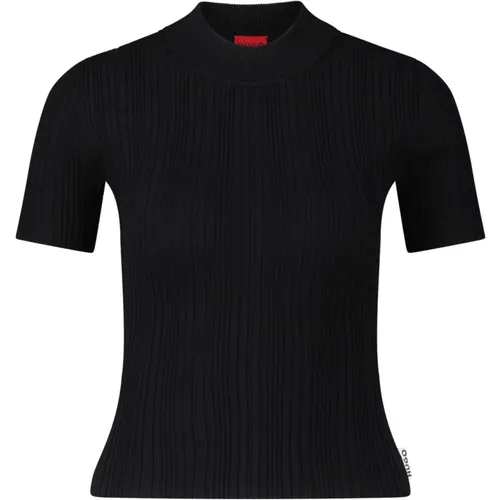 Ribbed T-Shirt Sarpharim , female, Sizes: XS, M, S, L - Hugo Boss - Modalova