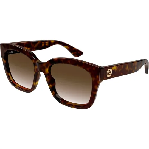 Havana/ Shaded Sonnenbrillen , Damen, Größe: 54 MM - Gucci - Modalova