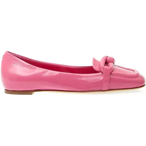 Fuxia Leather Loafer Shoes , female, Sizes: 4 1/2 UK, 5 UK, 3 1/2 UK, 5 1/2 UK, 3 UK - Halmanera - Modalova