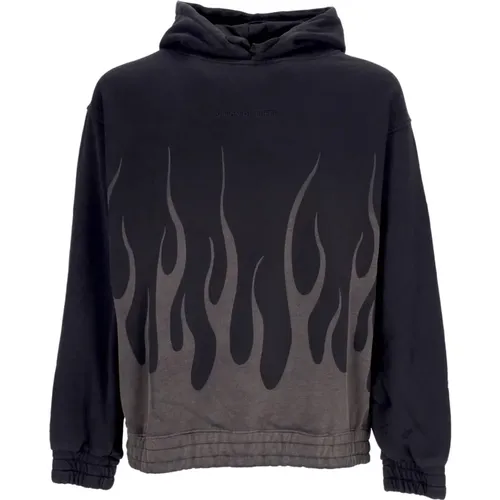 Schwarzer Corrosive Flames Hoodie , Herren, Größe: M - VISION OF SUPER - Modalova